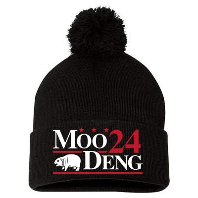 Moo Deng 2024 Pom Pom 12in Knit Beanie