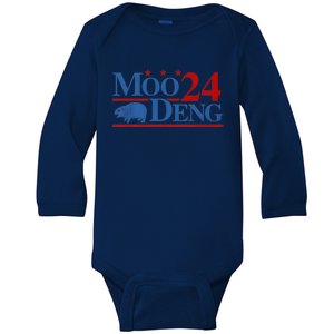 Moo Deng 2024 Moo Deng Moo Deng Cute Baby Hippo Baby Long Sleeve Bodysuit