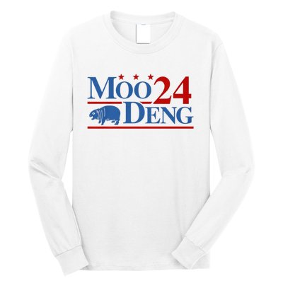 Moo Deng 2024 Moo Deng Moo Deng Cute Baby Hippo Long Sleeve Shirt