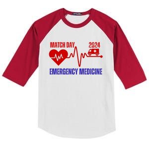 Match Day 2024 Emergency Medicine Resident Residency Kids Colorblock Raglan Jersey