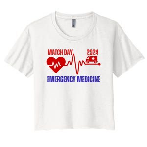 Match Day 2024 Emergency Medicine Resident Residency Women's Crop Top Tee