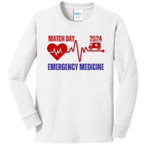 Match Day 2024 Emergency Medicine Resident Residency Kids Long Sleeve Shirt