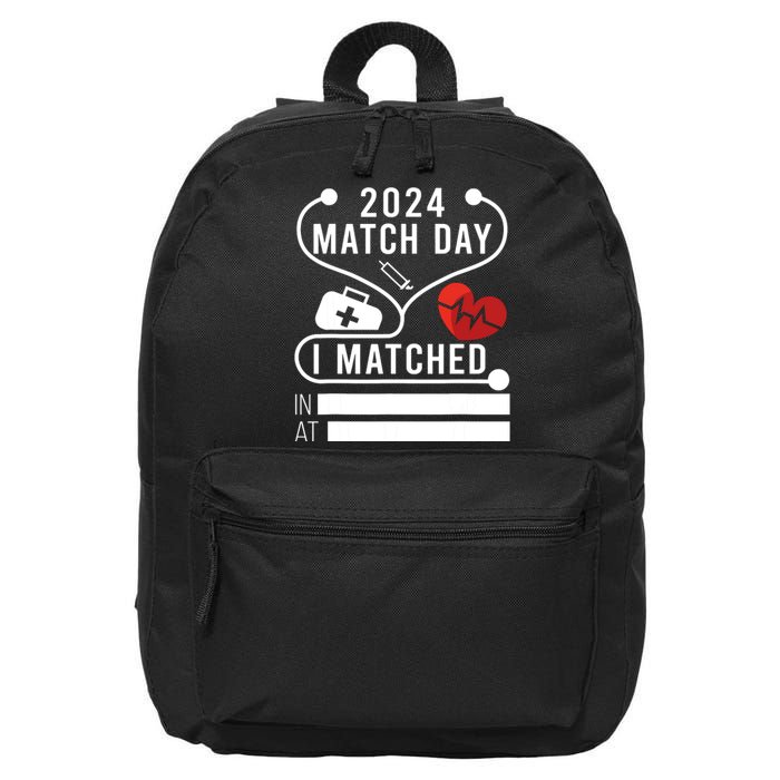 Match Day 2024 Medical School Residency Medicine Physicians 16 in Basic Backpack