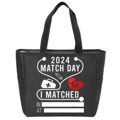 Match Day 2024 Medical School Residency Medicine Physicians Zip Tote Bag