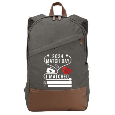 Match Day 2024 Medical School Residency Medicine Physicians Cotton Canvas Backpack