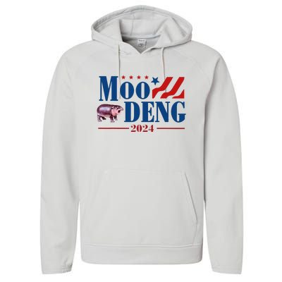 Moo Deng 2024 Moo Deng Moo Deng Cute Baby Hippo Performance Fleece Hoodie