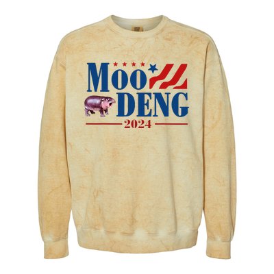 Moo Deng 2024 Moo Deng Moo Deng Cute Baby Hippo Colorblast Crewneck Sweatshirt