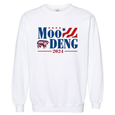 Moo Deng 2024 Moo Deng Moo Deng Cute Baby Hippo Garment-Dyed Sweatshirt