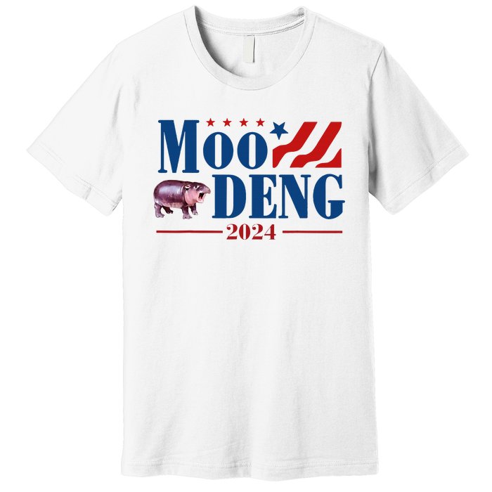 Moo Deng 2024 Moo Deng Moo Deng Cute Baby Hippo Premium T-Shirt