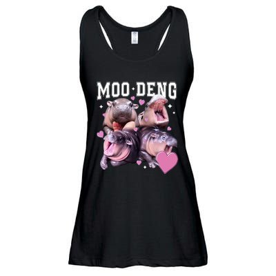 Moo Deng 2024 Cute Retro Heart Moo Deng 2024 Ladies Essential Flowy Tank