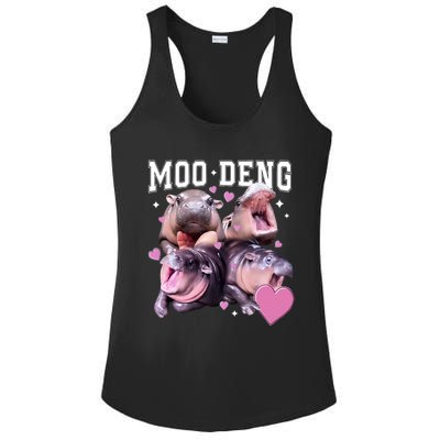 Moo Deng 2024 Cute Retro Heart Moo Deng 2024 Ladies PosiCharge Competitor Racerback Tank