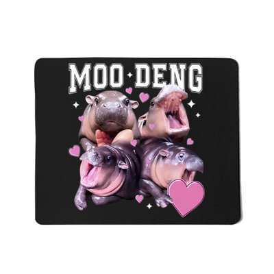 Moo Deng 2024 Cute Retro Heart Moo Deng 2024 Mousepad