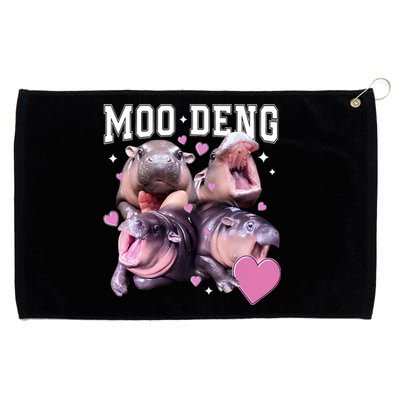 Moo Deng 2024 Cute Retro Heart Moo Deng 2024 Grommeted Golf Towel