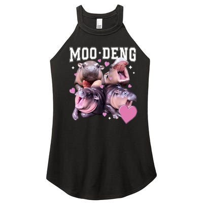 Moo Deng 2024 Cute Retro Heart Moo Deng 2024 Women's Perfect Tri Rocker Tank