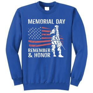 Memorial Day 2020 Remember And Honor Patriotic American Flag Cute Gift Tall Sweatshirt