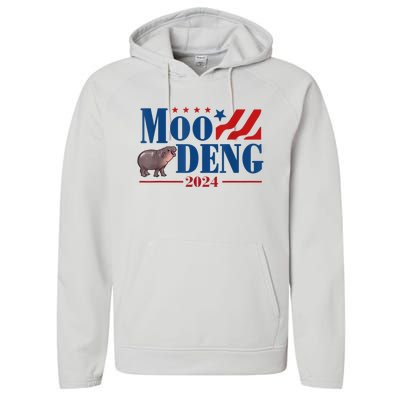 Moo Deng 2024 Moo Deng Moo Deng Cute Baby Hippo Performance Fleece Hoodie