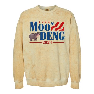 Moo Deng 2024 Moo Deng Moo Deng Cute Baby Hippo Colorblast Crewneck Sweatshirt