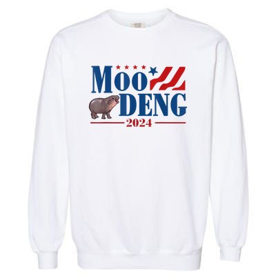 Moo Deng 2024 Moo Deng Moo Deng Cute Baby Hippo Garment-Dyed Sweatshirt