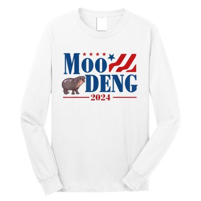 Moo Deng 2024 Moo Deng Moo Deng Cute Baby Hippo Long Sleeve Shirt