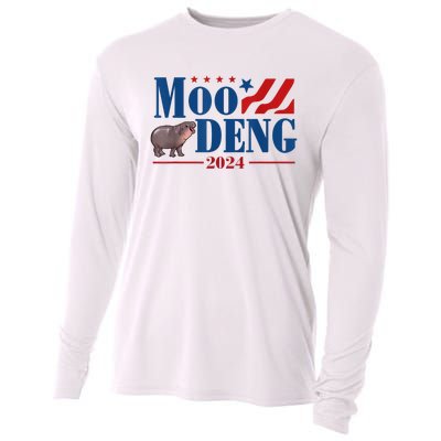 Moo Deng 2024 Moo Deng Moo Deng Cute Baby Hippo Cooling Performance Long Sleeve Crew