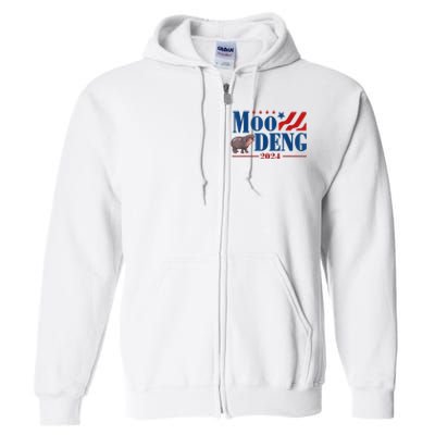 Moo Deng 2024 Moo Deng Moo Deng Cute Baby Hippo Full Zip Hoodie