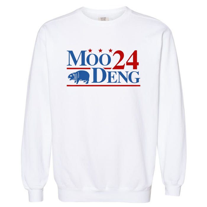 Moo Deng 2024 Moo Deng Moo Deng Cute Baby Hippo Garment-Dyed Sweatshirt