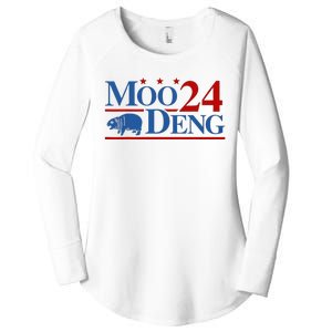 Moo Deng 2024 Moo Deng Moo Deng Cute Baby Hippo Women's Perfect Tri Tunic Long Sleeve Shirt