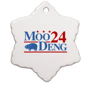 Moo Deng 2024 Cute Hippo Moo Deng Zoo For Animal Lovers Ceramic Star Ornament