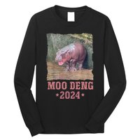 Moo Deng 2024 Moo Deng Moo Deng Cute Baby Hippo Long Sleeve Shirt