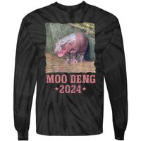 Moo Deng 2024 Moo Deng Moo Deng Cute Baby Hippo Tie-Dye Long Sleeve Shirt