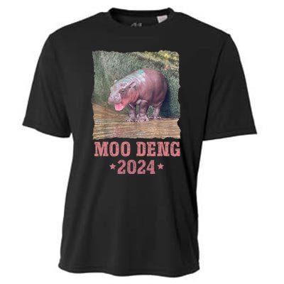 Moo Deng 2024 Moo Deng Moo Deng Cute Baby Hippo Cooling Performance Crew T-Shirt