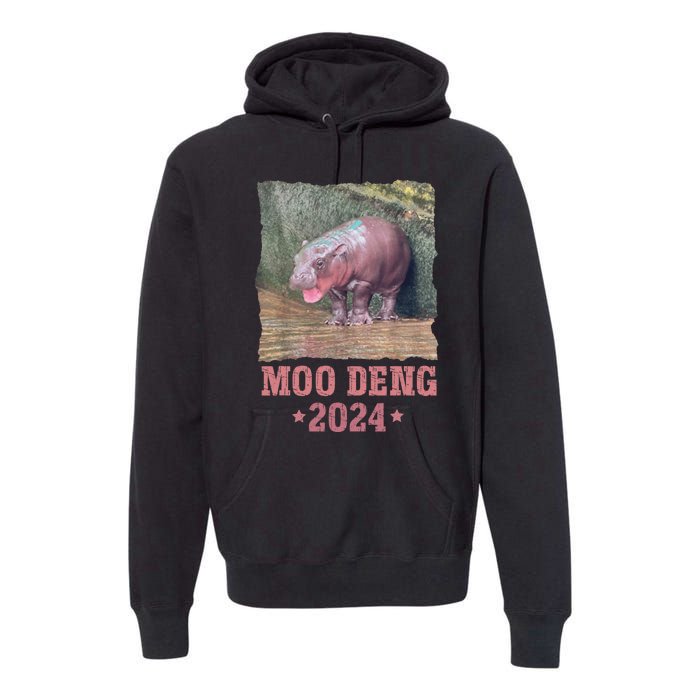 Moo Deng 2024 Moo Deng Moo Deng Cute Baby Hippo Premium Hoodie