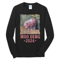 Moo Deng 2024 Moo Deng Moo Deng Cute Baby Hippo Tall Long Sleeve T-Shirt