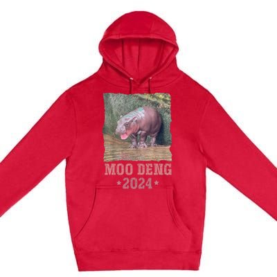 Moo Deng 2024 Moo Deng Moo Deng Cute Baby Hippo Premium Pullover Hoodie