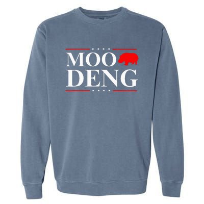 Moo Deng 2024 Election Funny Vote Hippo Political Moo Deng Garment-Dyed Sweatshirt