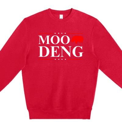 Moo Deng 2024 Election Funny Vote Hippo Political Moo Deng Premium Crewneck Sweatshirt