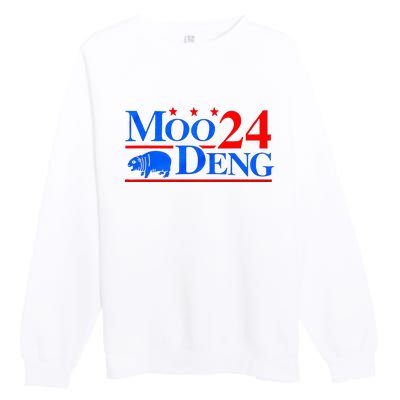 Moo Deng 2024 Moo Deng Vote Election Premium Crewneck Sweatshirt