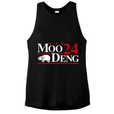 Moo Deng 2024 Cute Pygmy Hippopotamus Hippo Ladies PosiCharge Tri-Blend Wicking Tank