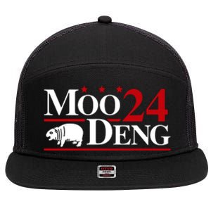 Moo Deng 2024 Cute Pygmy Hippopotamus Hippo 7 Panel Mesh Trucker Snapback Hat