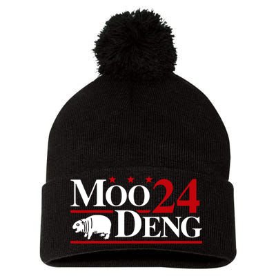 Moo Deng 2024 Cute Pygmy Hippopotamus Hippo Pom Pom 12in Knit Beanie