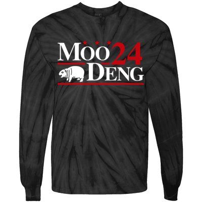 Moo Deng 2024 Cute Pygmy Hippopotamus Hippo Tie-Dye Long Sleeve Shirt