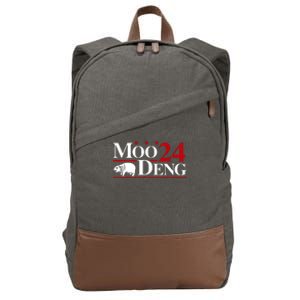 Moo Deng 2024 Cute Pygmy Hippopotamus Hippo Cotton Canvas Backpack