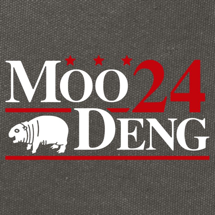 Moo Deng 2024 Cute Pygmy Hippopotamus Hippo Cotton Canvas Backpack