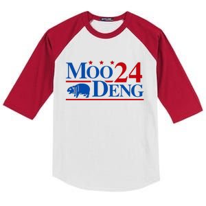 Moo Deng 2024 Cute Pygmy Hippopotamus Hippo Kids Colorblock Raglan Jersey