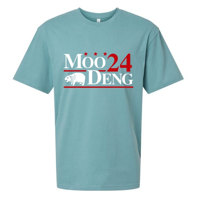 Moo Deng 2024 Cute Pygmy Hippopotamus Hippo Sueded Cloud Jersey T-Shirt