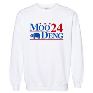 Moo Deng 2024 Cute Pygmy Hippopotamus Hippo Garment-Dyed Sweatshirt