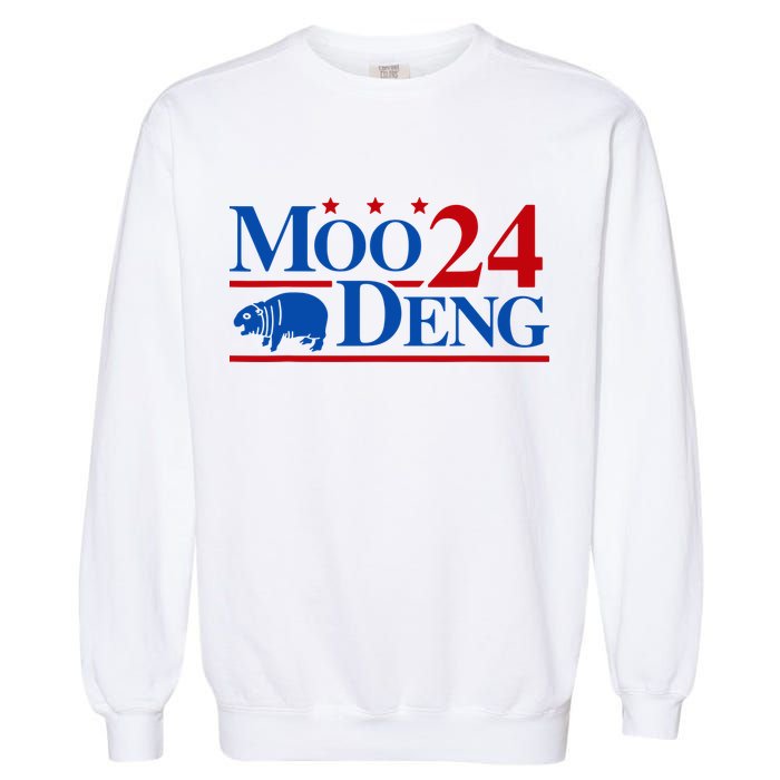 Moo Deng 2024 Cute Pygmy Hippopotamus Hippo Garment-Dyed Sweatshirt