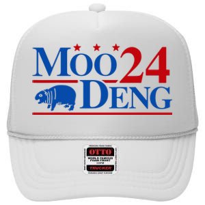 Moo Deng 2024 Cute Pygmy Hippopotamus Hippo High Crown Mesh Back Trucker Hat