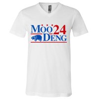 Moo Deng 2024 Cute Pygmy Hippopotamus Hippo V-Neck T-Shirt