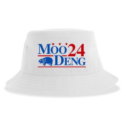 Moo Deng 2024 Cute Pygmy Hippopotamus Hippo Sustainable Bucket Hat